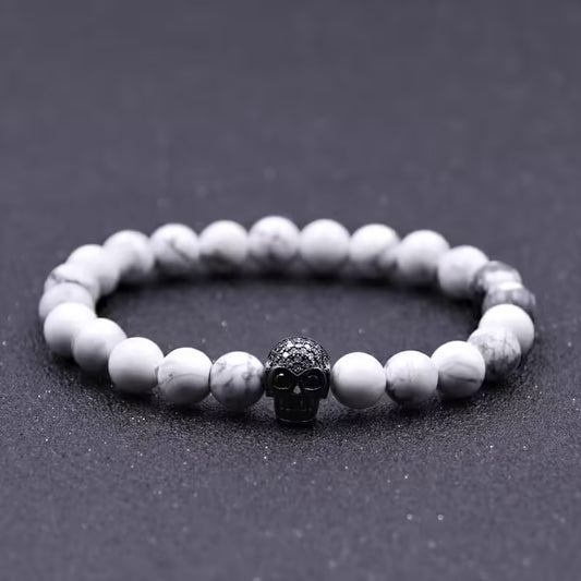 Zircon Skull Beads Bracelet (EGBT041)