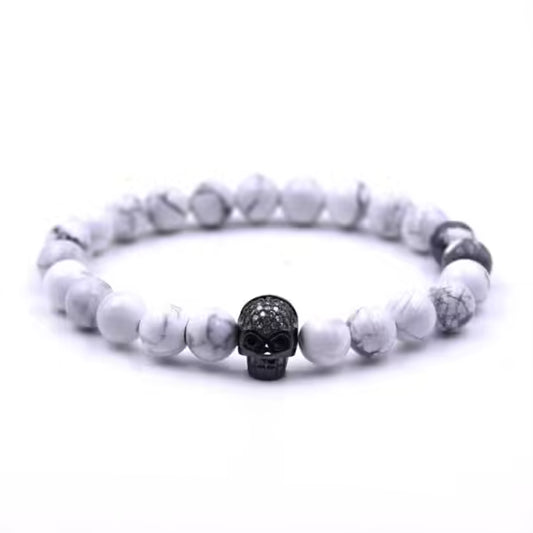 Zircon Skull Beads Bracelet (EGBT041)