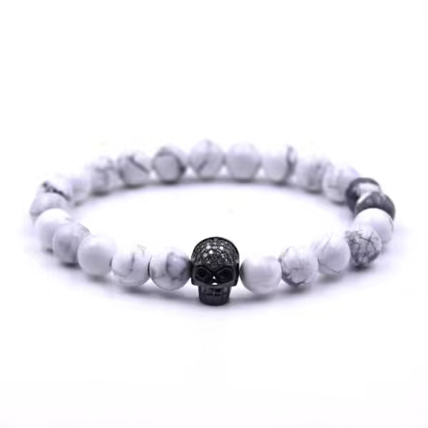 Bracelet de perles en zircon en forme de crâne (EGBT041)