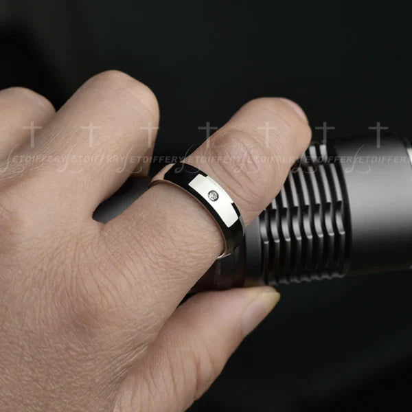 Bague unisexe en zircon (EGR048)