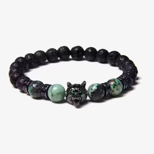 Zircon Wolf Unisex Beads Bracelet (EGBT107)