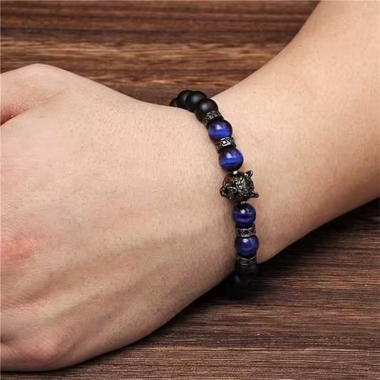 Zircon Wolf Unisex Beads Bracelet (EGBT107)
