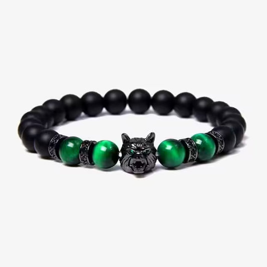 Zircon Wolf Unisex Beads Bracelet (EGBT107)