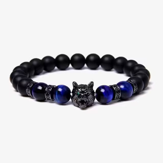Zircon Wolf Unisex Beads Bracelet (EGBT107)