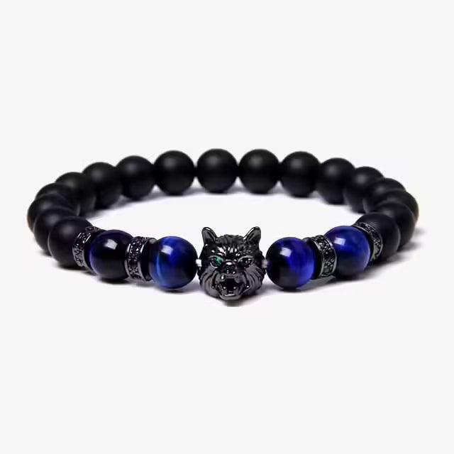 Bracelet unisexe en perles de zircon loup (EGBT107)