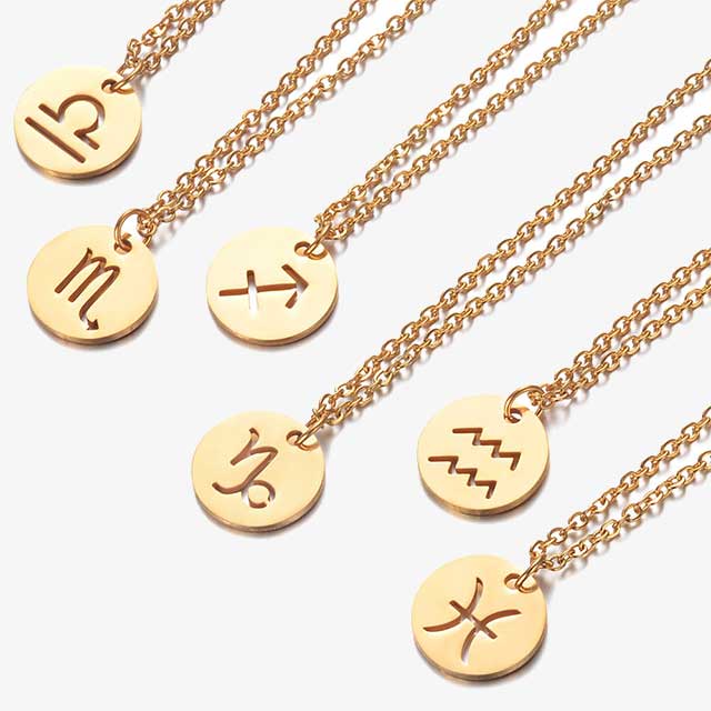 zodiac pendant stainless steel unisex necklace egn049 featured img