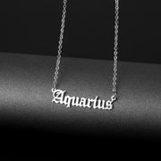 Collier unisexe en acier inoxydable avec pendentif signe du zodiaque (EGN084)