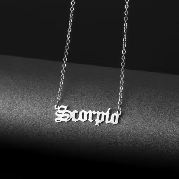 Collier unisexe en acier inoxydable avec pendentif signe du zodiaque (EGN084)