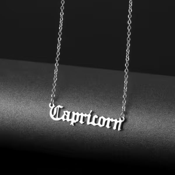 Collier unisexe en acier inoxydable avec pendentif signe du zodiaque (EGN084)