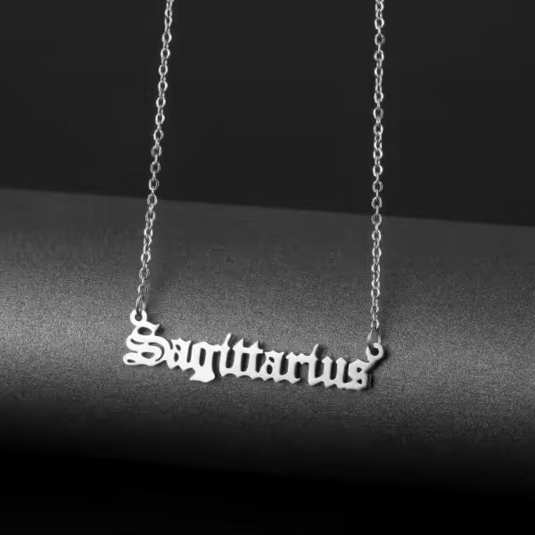 Collier unisexe en acier inoxydable avec pendentif signe du zodiaque (EGN084)