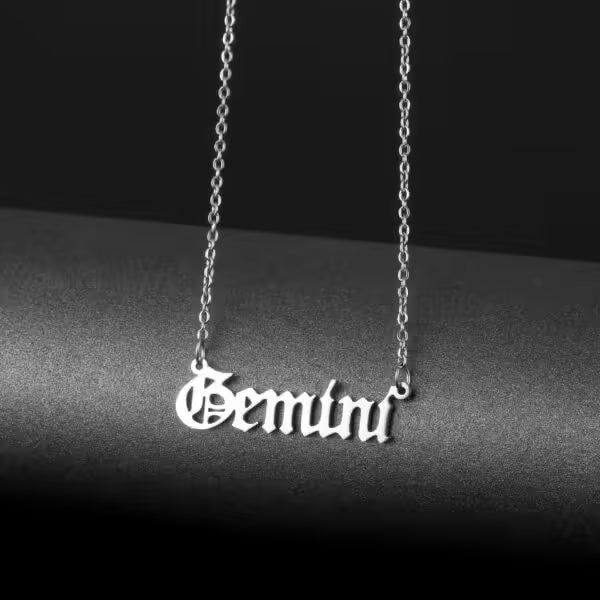 Collier unisexe en acier inoxydable avec pendentif signe du zodiaque (EGN084)