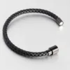 Trendy Leather Men Bracelet Stainless Steel Clasp EGBT176 gallery img 1 jpg