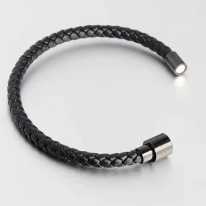 Trendy Leather Men Bracelet Stainless Steel Clasp (EGBT176)