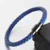 Trendy Leather Men Bracelet Stainless Steel Clasp EGBT176 gallery img 7
