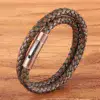 bronze buckle double layer leather bracelet egbt320 gallery img 5
