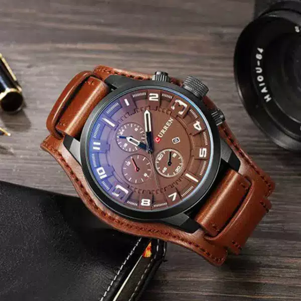 Curren Men Leather Large Case Watch (CU8225)