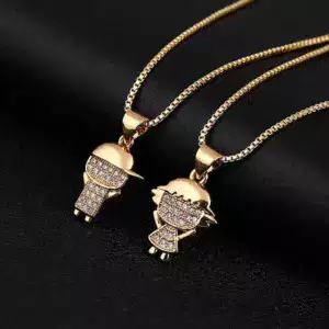 Girl & Boy Couple Pendant Necklace(EGN136)