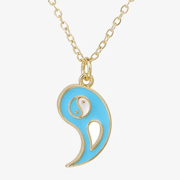 Half Yin Yang Sign Pendant Women Necklace (EGN103)