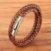 magnetic lock double layer men leather bracelet egbt058 gallery img 4