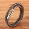 magnetic lock double layer men leather bracelet egbt058 gallery img 5