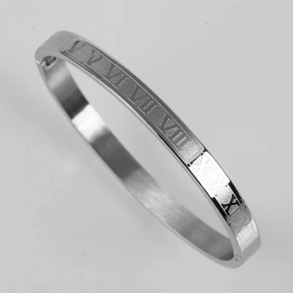 Roman Numeral Stainless Steel Bracelet (EGBT351)