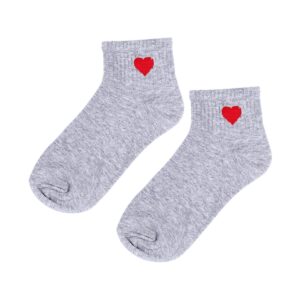 DK Grey Sock Red Heart (DKSW006-3)- 1 Pair