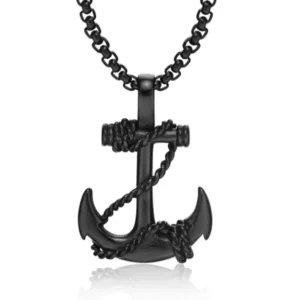 Anchor and Rope Stainless Steel Necklace (EGN047)