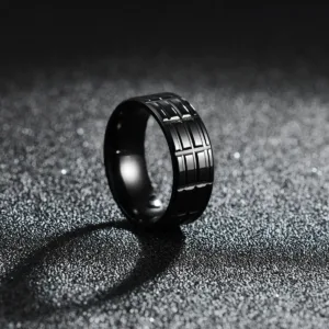 Black Stainless Steel Ring (EGR056)