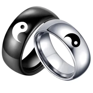 Black White Color Yin Yang Tai Chi Ring (EGR027)