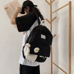 casual two pocket flower bear women backpack egb059 featured img