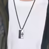 cross rectangular tag high quality men stainless steel necklace egn108 gallery img 1 jpg