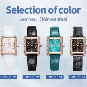 SK Leather & Stainless Steel Women Watch (K0151)