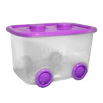 Kayan Storage Box, Organizing Container with Durable Lid, Lightweight, Transparent, With Wheels, Ideal for Large Items Storage