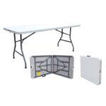 Recto Portal Folding Table, Convenient Carry Handle, Elegant and Modern Outdoor and Indoor Furniture, Folds in half for Easy Storage