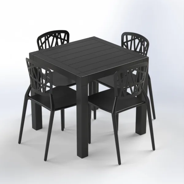 BEIRUT SET | 4 CHAIRS & SQUARE TABLE