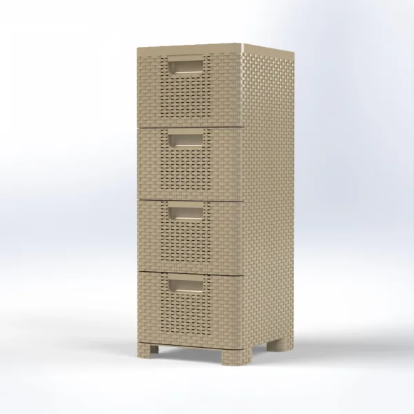 Beta 4 Organizer, Elegant Rattan Design, Variety of uses, 4 Drawers Organizer Storage