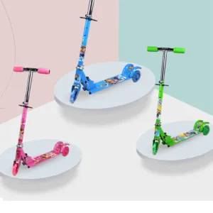 children foot scooters with led light up wheels featured img