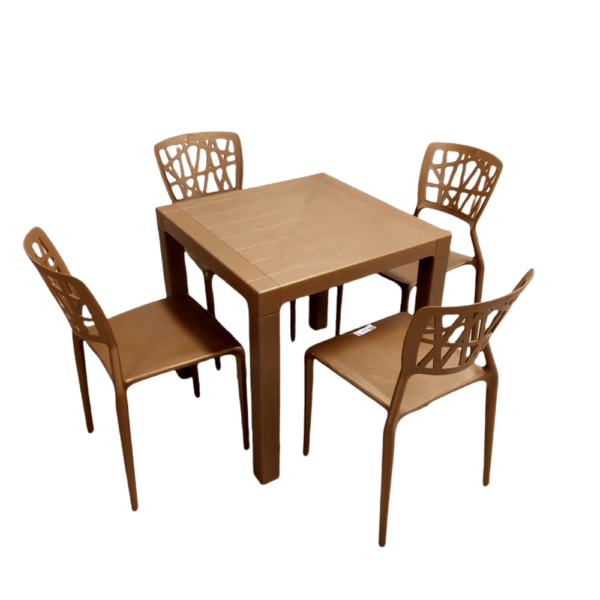Jenga Set, Elegant and Cozy Family Gathering Set, Suitable Indoor and Outdoor, Set includes 4 Chairs &Table, Mix& Match, Choose Foldable or Fixed Legs