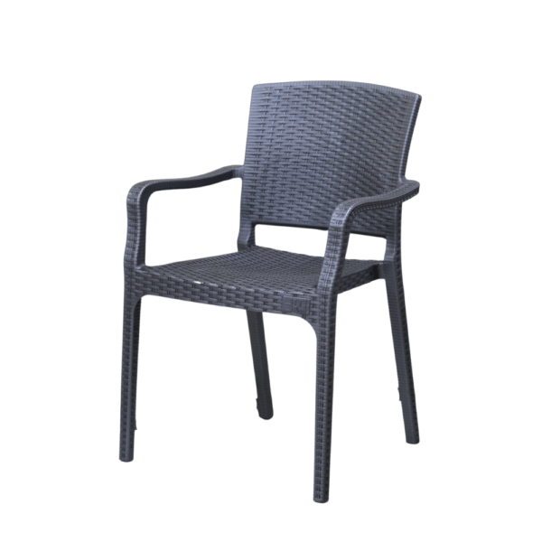 Pandora Plastic Rattan Chair With Arms All-Weather Elegant and Modern Outdoor and Indoor Furniture
