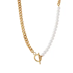 pearl x chain women necklaceegn209 featured img