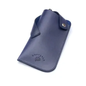 westpolo lonex genuine leather glasses case – navy blue gallery img 1