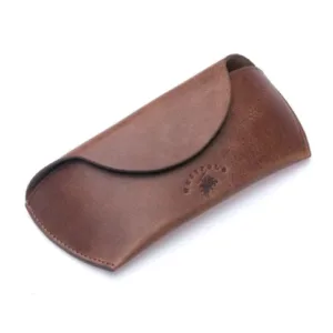 westpolo sunset genuine leather magnet glasses case – brown gallery img 1