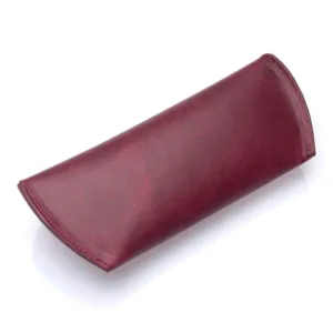 westpolo sunset genuine leather magnet glasses case – claret red gallery img 1