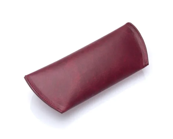 westpolo sunset genuine leather magnet glasses case – claret red gallery img 1