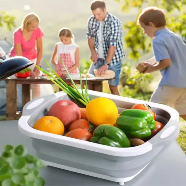 Collapsible Folding Colander Plastic Cutting Board