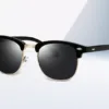 Retro Square Half Rim Sunglasses Unisex Eyewear (S3016)