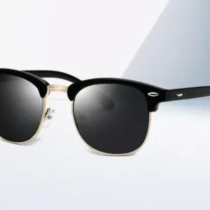 Retro Square Half Rim Sunglasses Unisex Eyewear (S3016)
