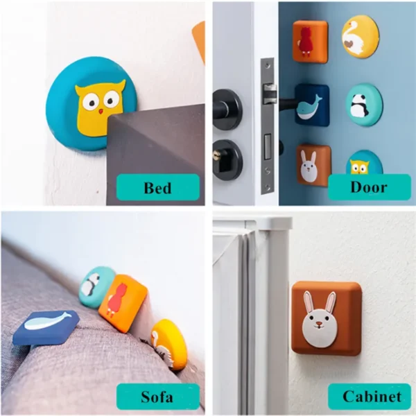 1PCS Cartoon Silicone Self Adhesive Door Stopper Wall Protectors Door Handle Bumpers Buffer Guard Stoppers Silencer.png