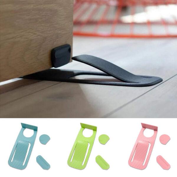 Plastic Spring Door Stopper Multi function Nail free Door Wedge Holder Door Stopper Safety Protector Doorstop