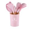Silicone Kitchenware Cooking Utensils Set Kitchen Heat Resistant Non Stick Cooking Utensils Baking Tools with Storage 2